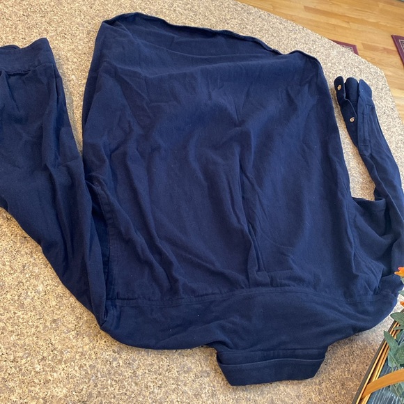 NWOT American Eagle Outfitters Navy Blue Flannel Long Sleeve Button Shirt Large - Picture 12 of 15